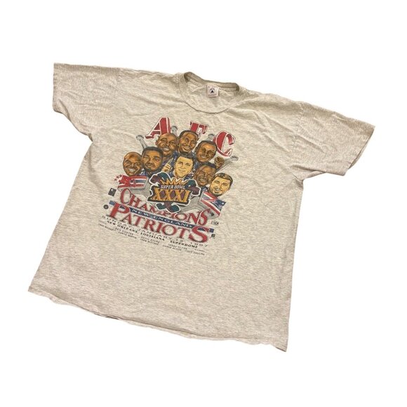 Vintage 1997 New England Patriots AFC Champions Caricature T-Shirt Men's XL - Picture 4 of 8